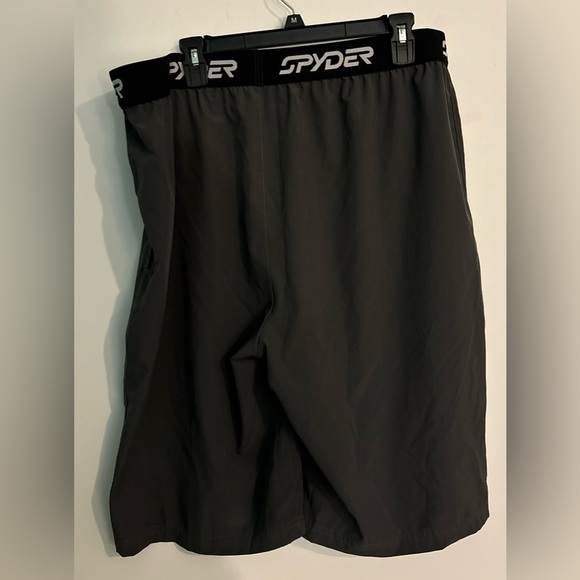 Spyder‎ Mens XL Pull on elastic waistband gray quick dry pockets logo shorts - Picture 5 of 9